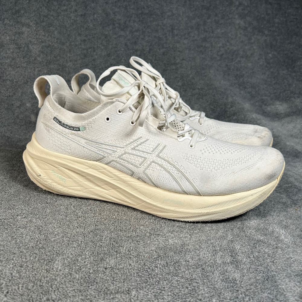 ASICS Gel-Nimbus 26 Mens Running Shoes White Cream 1011B794 Size 13